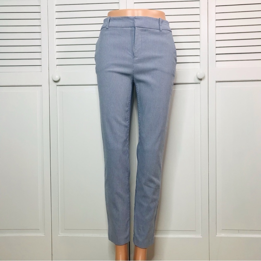 LORD & TAYLOR Kelly High Rise Blue White Striped Pants Size 2